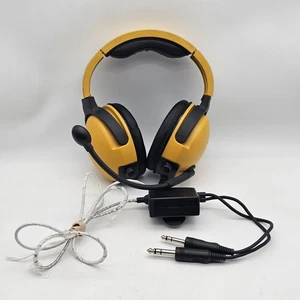 Auriculares aviador Flightcom Denali ANR 100-0102-00 amarillo alimentación de batería - defecto leer - Imagen 1 de 14
