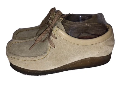 Clarks Mujer Originales Wallabees Bajo Beige Gamuza Mujer 6.5 Suela Crepé Natural Foto 1 de 4
