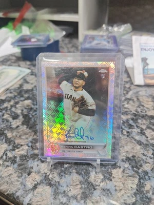 2022 Topps Chrome Logofractor Edition  Chrome Auto Kervin Castro #CA-KC (AU, RC) - Image 1 of 2