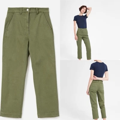 EVERLANE Size 2 The Straight Leg Chino Crop Pant in Surplus Green - Image 1 of 4