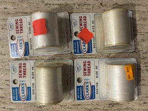 Clark's O.N.T. Sewing Thread In Original Packaging Lot Of 4 White And Cream - Picture 1 of 4