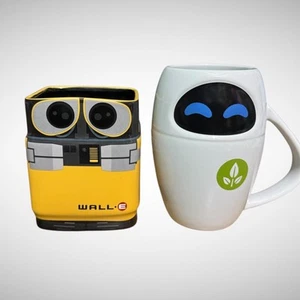 [Disney Pixar] Wall-E und Eve Keramik 3D Becher Set - Neu - Bild 1 von 9