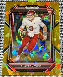 2023 Panini Prizm Draft Picks Clayton Tune RC Gold Ice Prizm #111 Rookie - Picture 1 of 2