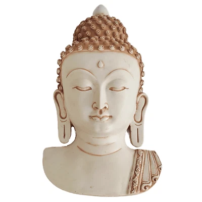 Buddha Mask 12" Wall hanging Art Sculpture Painting & Carving mask Religious - Image 1 of 4