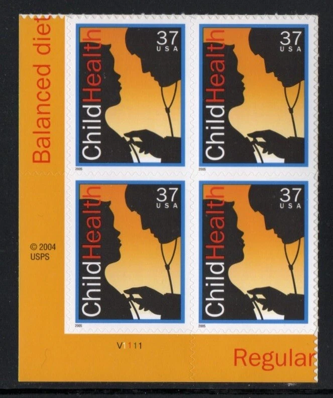 ALLY'S STAMPS US Plate Block Scott #3938 37c Child Health [4] MNH [STK] - Image 1 of 1