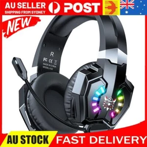 Wired Game Earphones with Mic & RGB Noise Cancelling for PS4 XBox One PC Laptop - Photo 1/12