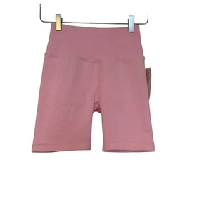 Spiritual Gangster Womens Heather Ribbed Bike Shorts Size XS Small Pink New - Picture 1 of 5
