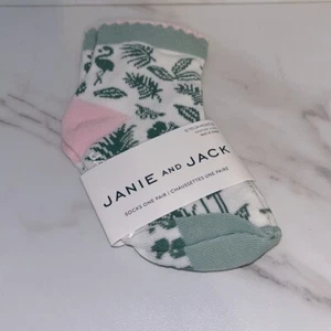 NWT Janie and Jack flamingo palm leaf socks 12-24 months - Picture 1 of 2
