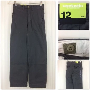 NEW Gap Kids Boys Navy Blue Chinos Pants 12 SLIM Adjustable Waist Khakis Uniform - Picture 1 of 11