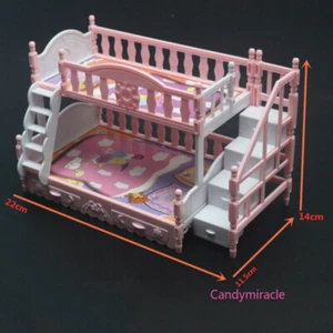 Kunststoff Maßstab 1:12 Puppenhaus Miniatur Etagenbett Kinder Schlafzimmer Möbel - Bild 1 von 7