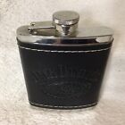 2009 Jack Daniels &quot;Old No 7&quot; Brand Stainless Steel Leather Wrapped 5 oz Flask