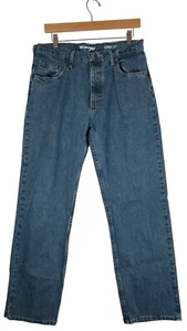 Jean de mezclilla Wrangler para hombre talla 32 x 32 lavado mediano calce suelto ropa de trabajo cómoda resistente - Imagen 1 de 8