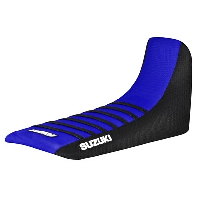 Cubierta de asiento Suzuki DR 650 S 1992-1995 NEGRO/AZUL/NEGRO pinza logotipo #444 Foto 1 de 4