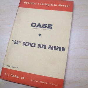 CASE SA SERIES DISK HARROW Guide Owner Operator Maintenance Manual INSTRUCTIONS - Picture 1 of 4