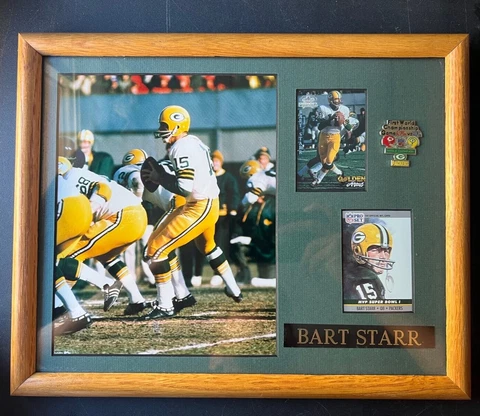 BART STARR GREEN BAY PACKERS FRAMED 8X10 MATTED PHOTO 12X15 WALL PLAQUE MAN CAVE Cover