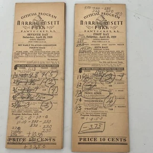 Vintage Narragansett Park Horse Racing Programs April 1939 - Picture 1 of 8