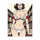 Sexy Librarian Ashley Witz American Comic Style Uncoated Posters