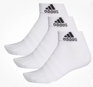 Adidas Cushioned Ankle Socks White 3 Pack DZ9365 - Classic Adidas logo. - Picture 1 of 1