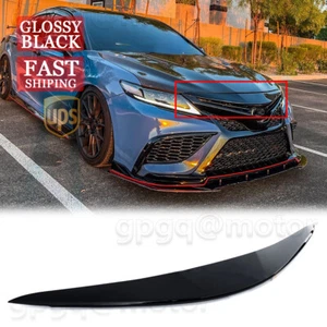 For Toyota Camry SE XSE TRD 2018-2024 Gloss BLK Front Bumper Trim Cover Garnish - Picture 1 of 4