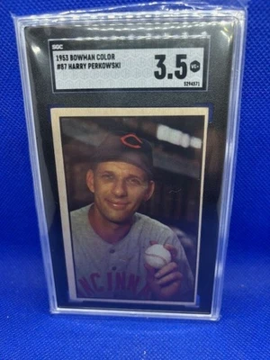 1953 Bowman Baseball Harry Perkowski SGC Graded 3.5 Very Good plus - Image 1 of 2