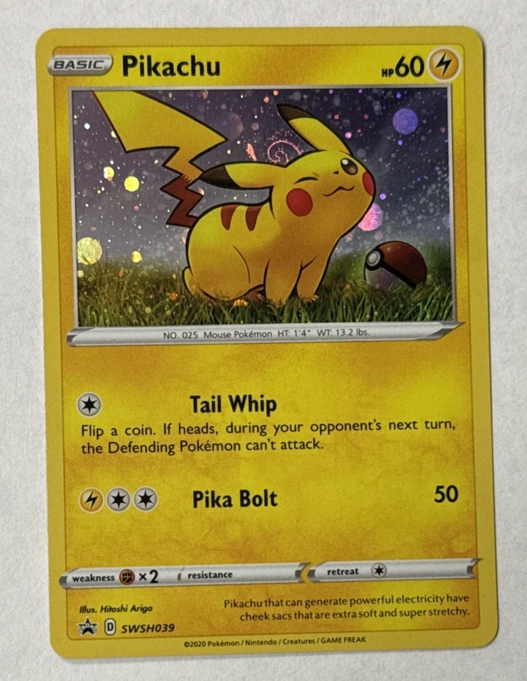 Pikachu SWSH039 Cosmos Holo Pokemon TCG Black Star Promo Ungraded SWIRL G2U - Image 1 of 1