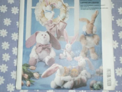 McCALL'S  3500 STUFFED EASTER BUNNY DOLLS BASKET WREATH & TOYS  PATTERN -UNCUT - Image 1 of 3