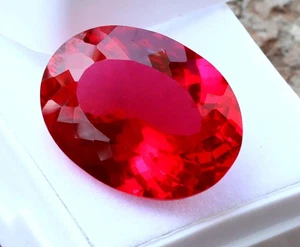 Natural Flawless Mozambique Blood Red Ruby 50.25 Ct Oval Cut Loose Gemstone - Picture 1 of 6
