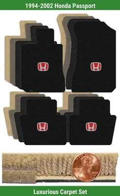 Juego de alfombrillas de lujo personalizadas para Honda Passport 1994-2002 con logotipo (4 piezas) #RLT Foto 1 de 4