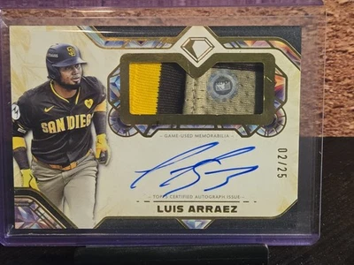 Luis Arraez 2025 Diamond Icons Jumbo Patch Auto 02/25 San Diego Padres - Image 1 of 2