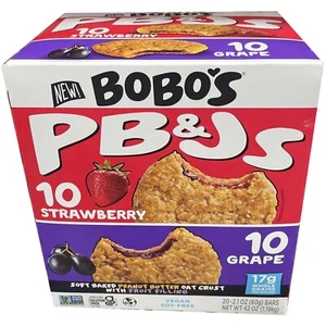 (20 Count) Bobo's Oat Bites Variety Pack PB&J  Strawberry/ Grape 2.10 Oz Each - Picture 1 of 3
