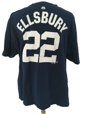 Бейсбольная футболка NYY New York Yankees 2XL Ellsbury 22 Majestic Blue короткие размер SLV   - Изображение 1 из 4