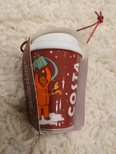 COSTA COFFEE CHRISTMAS CUP CHRISTMAS TREE RED DECORATION XMAS BROWN BEAR