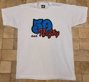 New Vintage 1980s Screen Stars Best 50 and NIFTY (LG) T-Shirt HAPPY BIRTHDAY - Picture 1 of 9