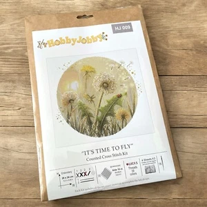 Hobby Jobby Cross Stitch Kit "It's Time to Fly" Dandelion Ladybug Spring HJ 009 - Picture 1 of 5