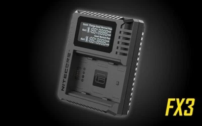 Nitecore FX3 2-Slot USB-C QC Battery Charger for Fujifilm X-T4 - Image 1 of 4