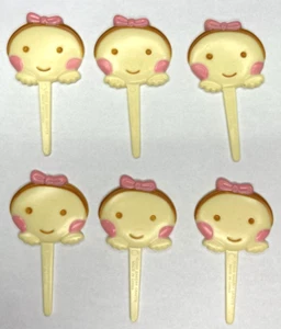 Bakery Craft Set of 6 Baby Girl New Baby Cupcake Picks BC3 - Picture 1 of 2