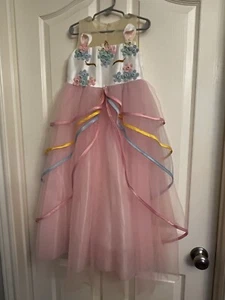 Flower Girl Unicorn Dress Birthday Party Halloween Tutu Princess Costume Size 5 - Picture 1 of 7