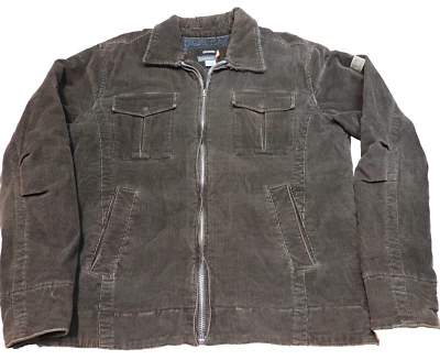 Jaqueta pesada vintage anos 90 de veludo Quiksilver tamanho XL marrom forrada de lã zíper completo - Imagem 1 de 4