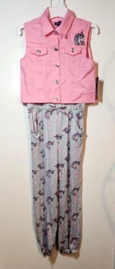 Limited Too Unicorn Sleeveless Romper and Vest Outfit Grls sz 12 Gray & Pink NWT - Picture 1 of 15
