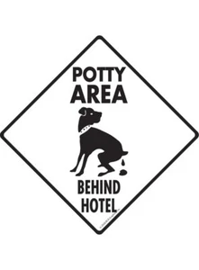 Potty Area Sign - Dog Potty Exterior Rustproof Aluminum Sign or Vinyl Sticker - Picture 1 of 6