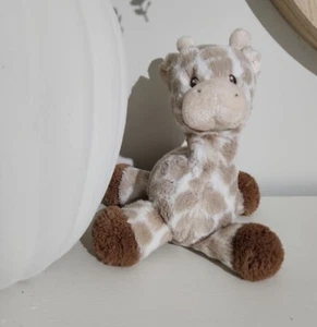 Giraffe Plush White Brown Stuffed Animal Baby Rattle Soft Toy Ebba Aurora 10" - Picture 1 of 6