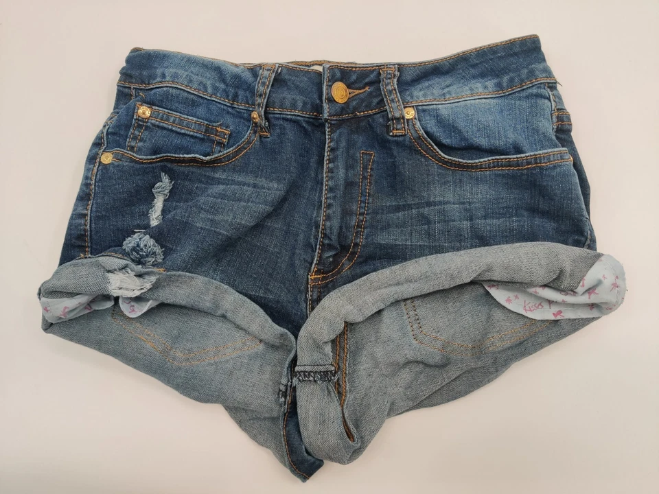 Nicki Minaj Blue denim Shorts,Distressed mid rise, Women’s size 5/6 - Image 1 of 4