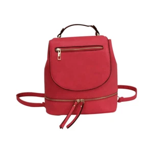 Women's Classy Faux Leather Small Stylish Backpack Flap with Pocket On Clearance - Picture 1 of 4
