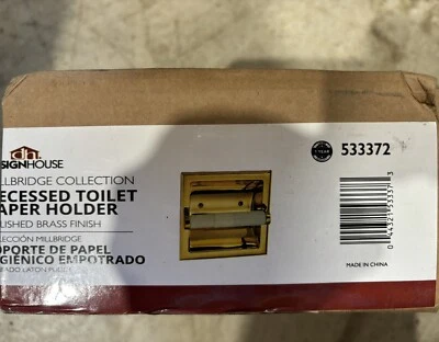 NUEVO Soporte de papel higiénico empotrado Design House 533372 Millbridge, latón pulido Foto 1 de 3