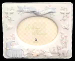 Russ Baby's Baptism Picture Photo Frame Ceramic For 3.5 x 5 inch Photo - Picture 1 of 4