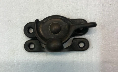 1 ANTIQUE VINTAGE VICTORIAN WINDOW SASH LATCH W/ KEEPER CAST IRON LOCK Cover