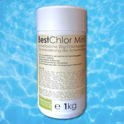 Pool Chlor-Tabletten Mini 1kg, Tablette á 20g schnell löslich Desinfektion Tabs - Bild 1 von 3