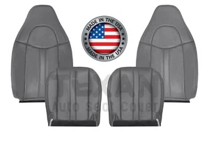 Cubierta de asiento delantero de cuero sintético medio de peltre oscuro para furgoneta GMC Savana 1997-2002 - Imagen 1 de 72