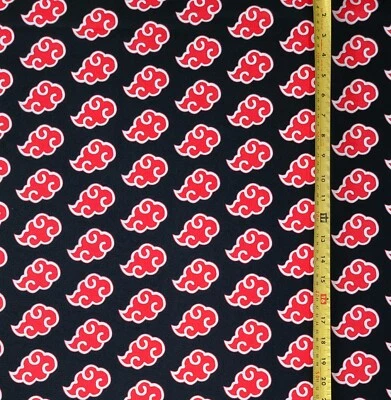 NARUTO AKATSUKI CLOUDS ANIME FABRIC (HALF-YARD OR 1-YARD) - Image 1 of 4