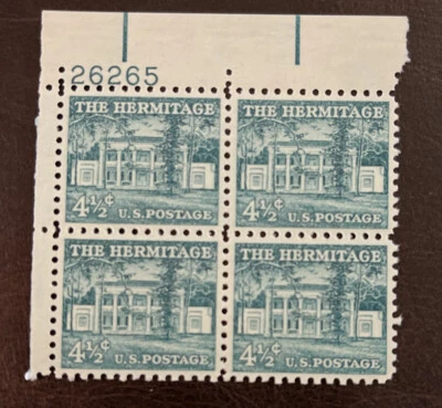 US Scott 1037 MNH 4 1/2c Hermitage PB of 4 M&S Estate Collection SM5756 - Image 1 of 3